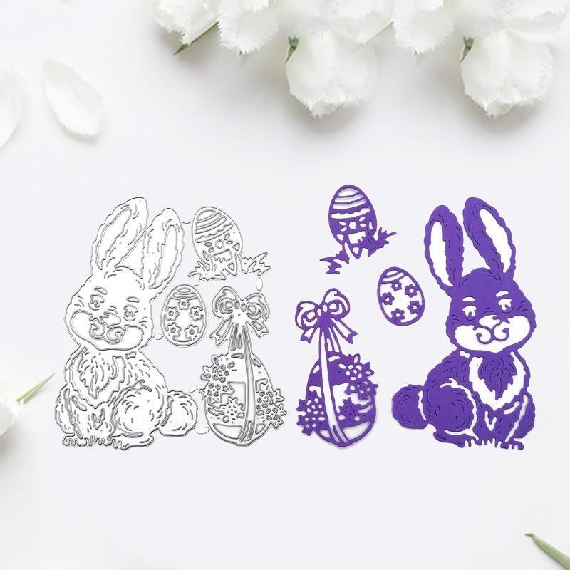 Cute Bunny Egg Carbon Steel Cutting Dies DIY Scrapbooking Photo Album Embossing