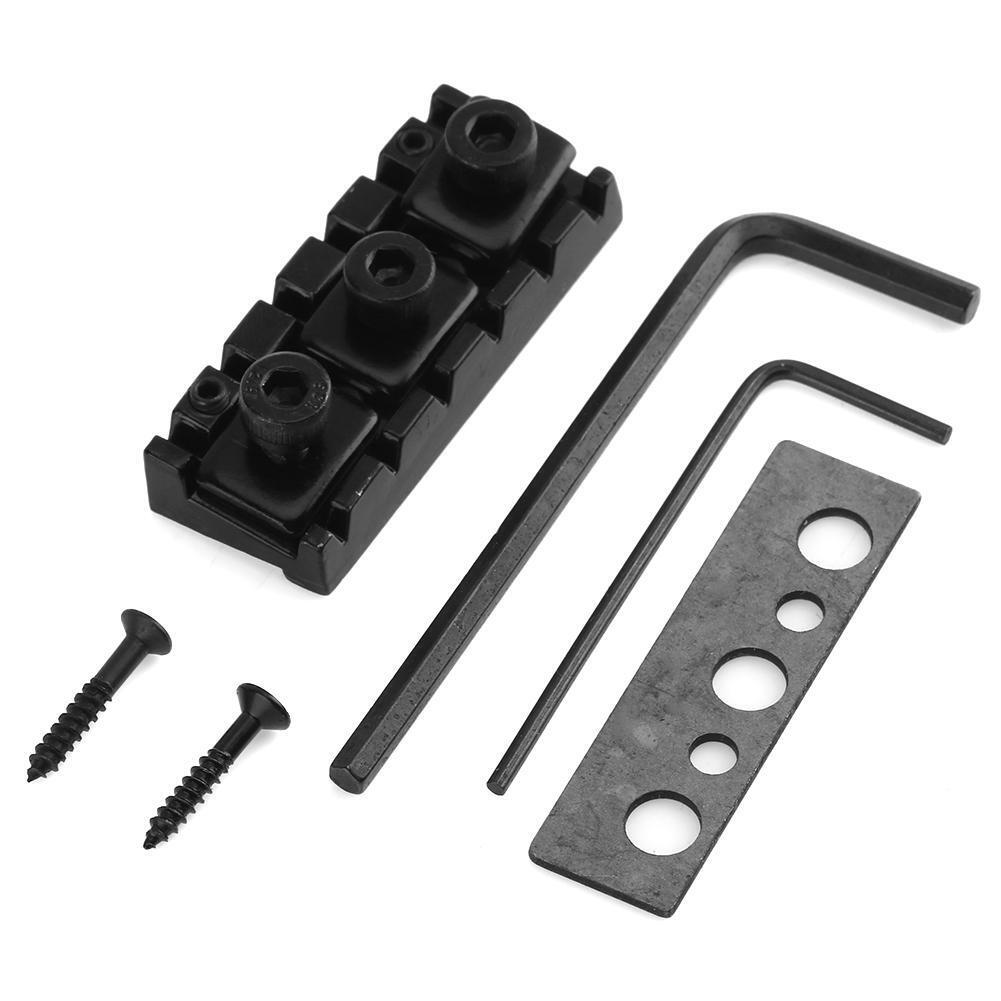 42.5mm Zinc Alloy Electric Guitar Locking Nut String Lock w/ Wrench(Black)