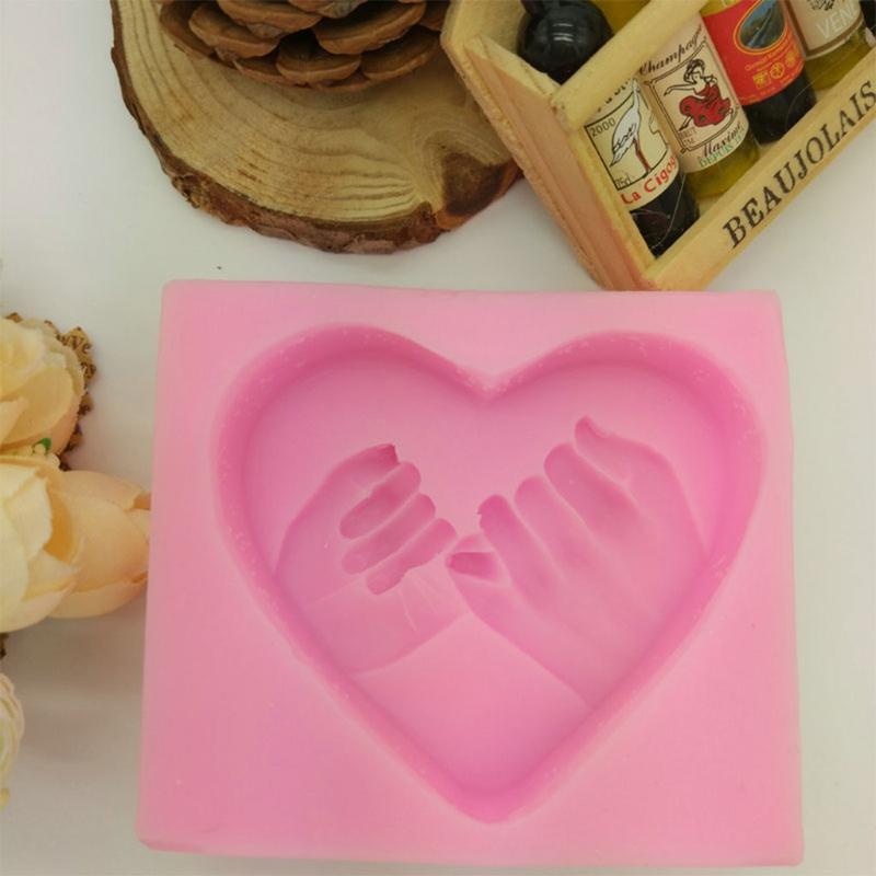Heart Shape Hand Hook Soap Molds Chocolate Candy Molds Cake Soap Decorating Gift