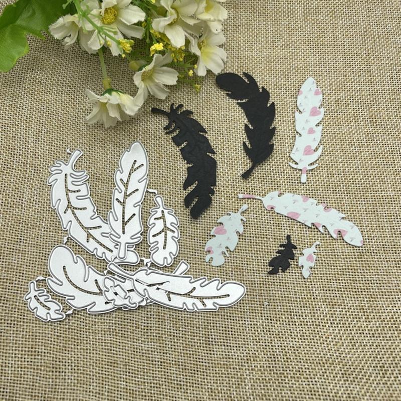 Feathers Metal Cutting Dies Scrapbooking Stencil Die Cuts Card Embossing Album