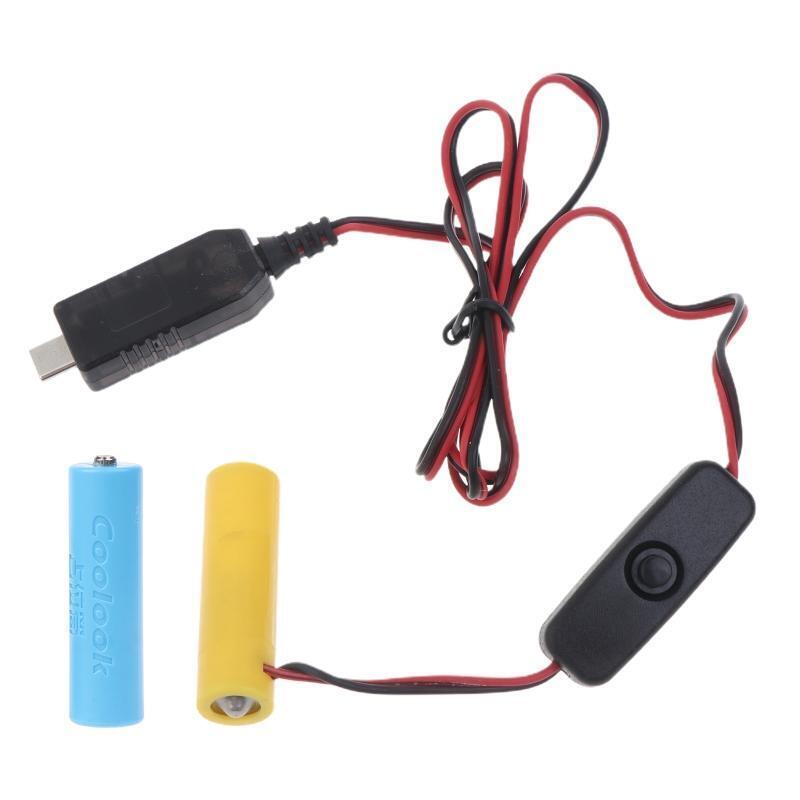AA Dummy Battery Eliminator USB C Power Supply Cord for 3V AA Household Devices