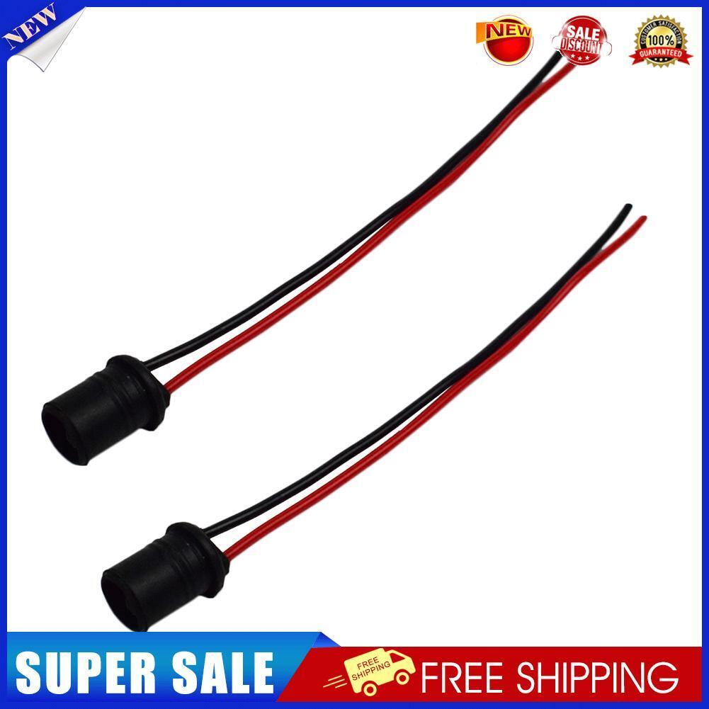 2x T10 W5W LED Bulb Holder Adapter Socket Harness Female Plugs Connectors