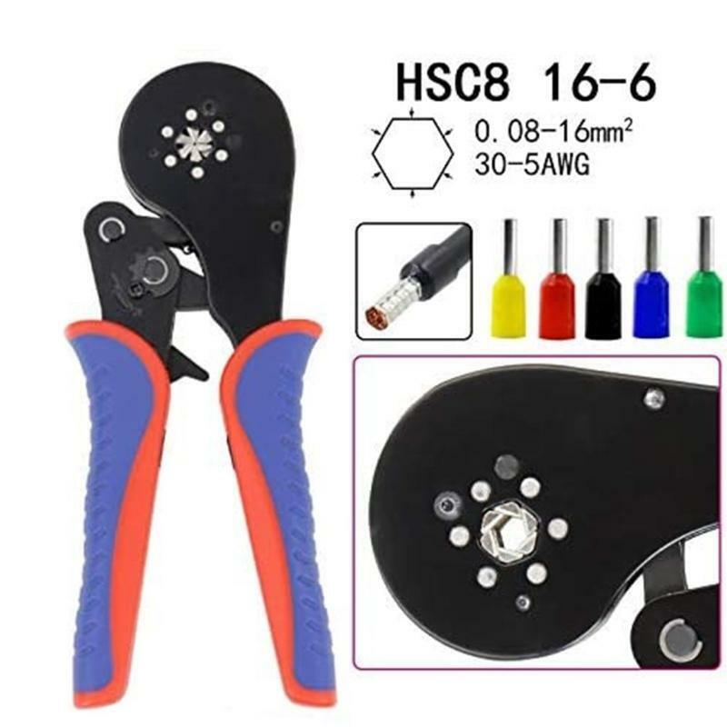 Tubular Terminal Crimping Tools 0.08-16mm² 16-6 w/ 1200pcs/box Terminals Pliers