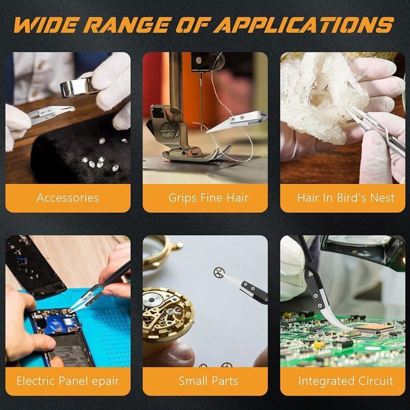 Precision Ceramic Reverse Tweezers Stainless Steel Tweezers Cross Lock Tweezers