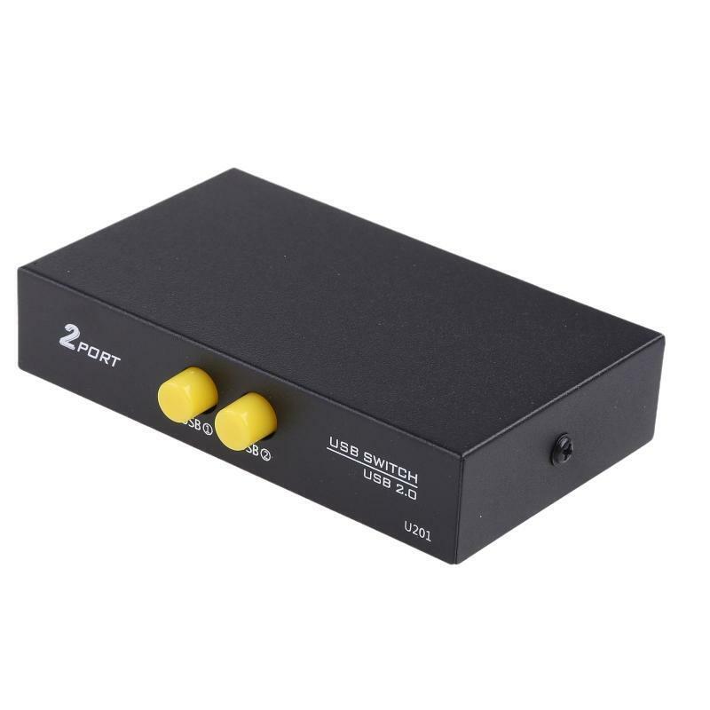 2 in 1 Out USB Print Sharer, 2 USB 2.0 Ports Splitter Sharing Device Switch Box