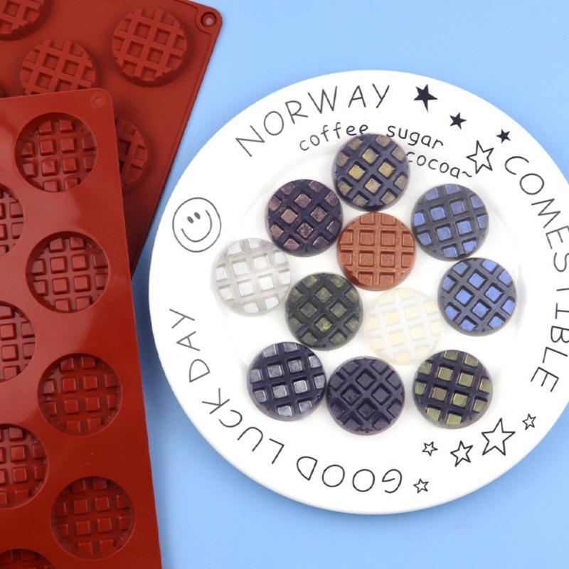 Bakewares Waffle Shapes Silicone Molds Round Biscuit Mould Biscuit Decorations