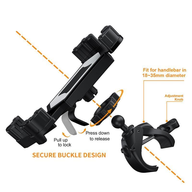 Motorcycle Phone Holder Adjustable Cellphone Stand Fit for Most Mobilephone
