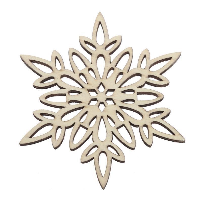 Wooden Snowflake Coasters Holder Coffee Tea Drinks Cup Mat Placemat XMAS Decor