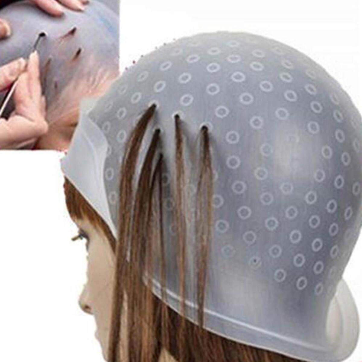 Silicone Hair Coloring Hat for Women Girls with Hook for Hair Color Hair