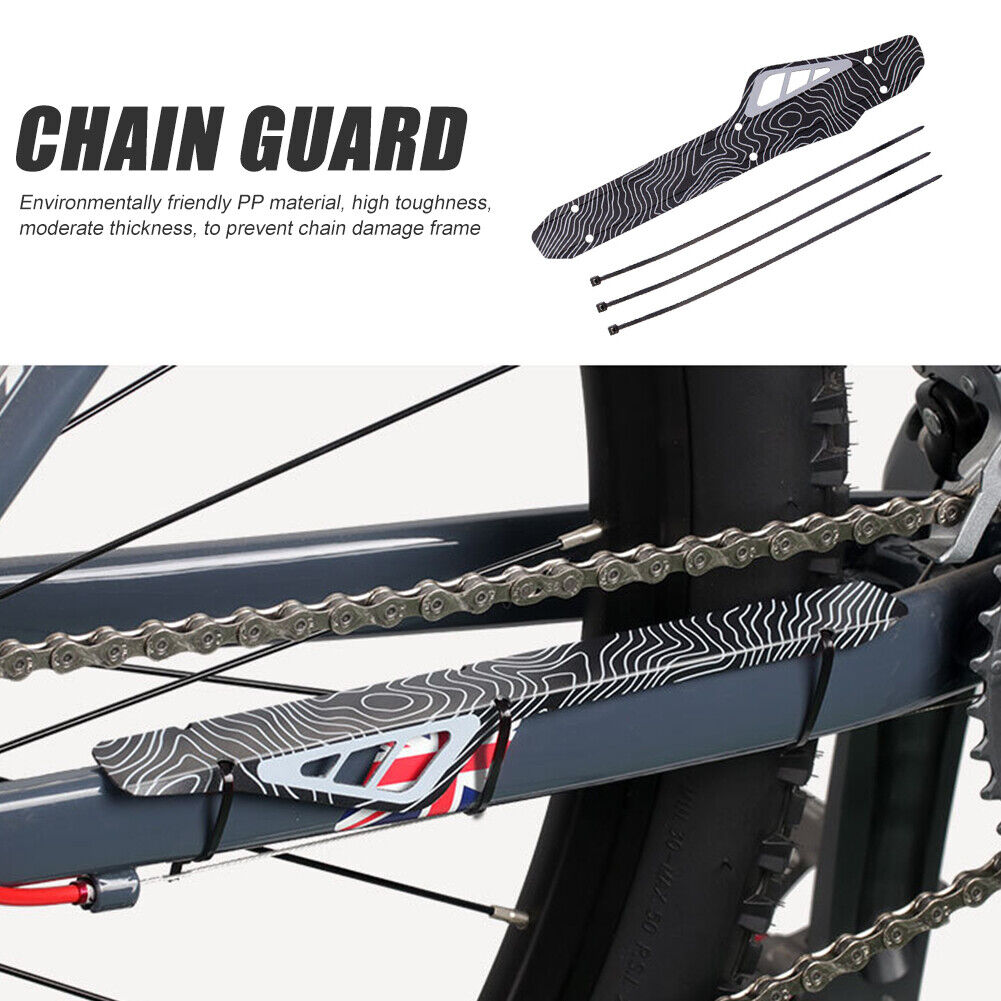 PP Bicycle Chain Stay Guard MTB Road Bike Frame Protector Cover (Black)