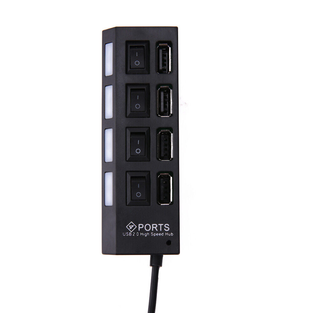 4 Port USB Charging Dock Station Quick Charger with Indicator and Switches