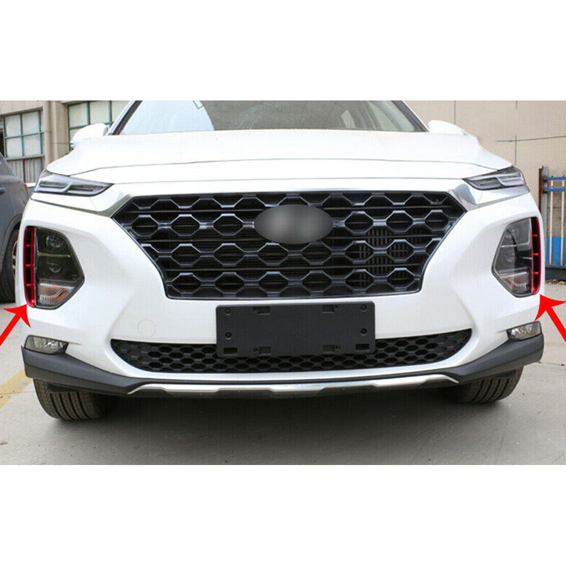 Headlight Lamp Air Vent Inlet Cover Trim Fit For Hyundai Santa Fe fr 2019-2020