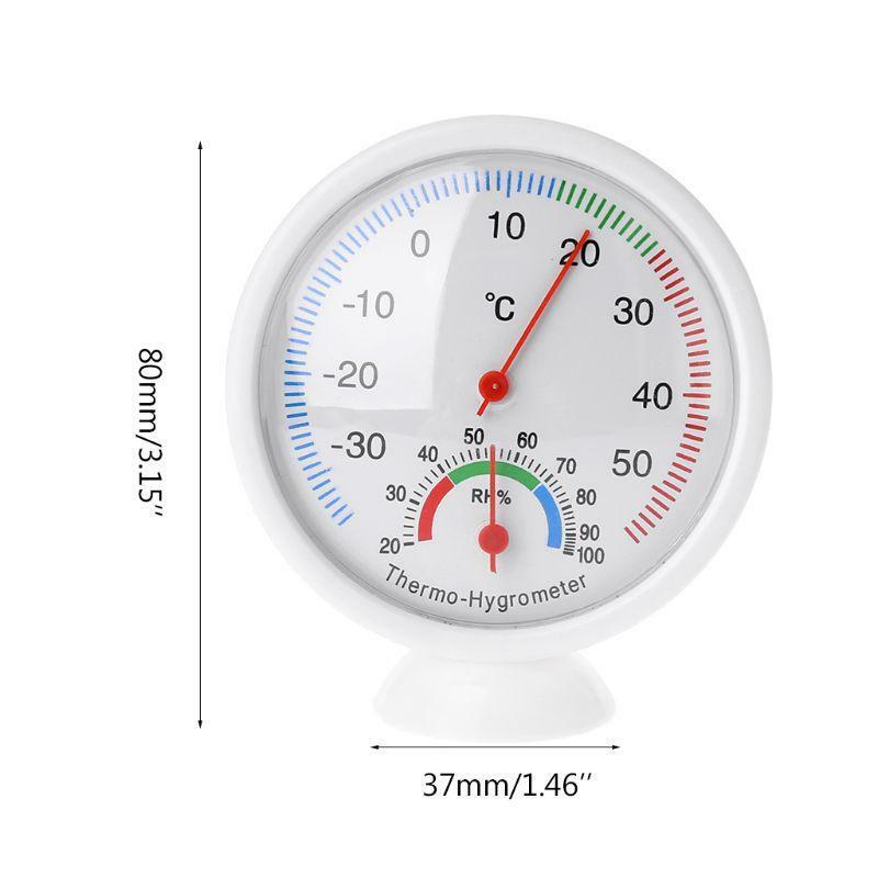 Clock-shaped Thermometer Humidity Meter Temperature Hygrometer Indoor Outdoor