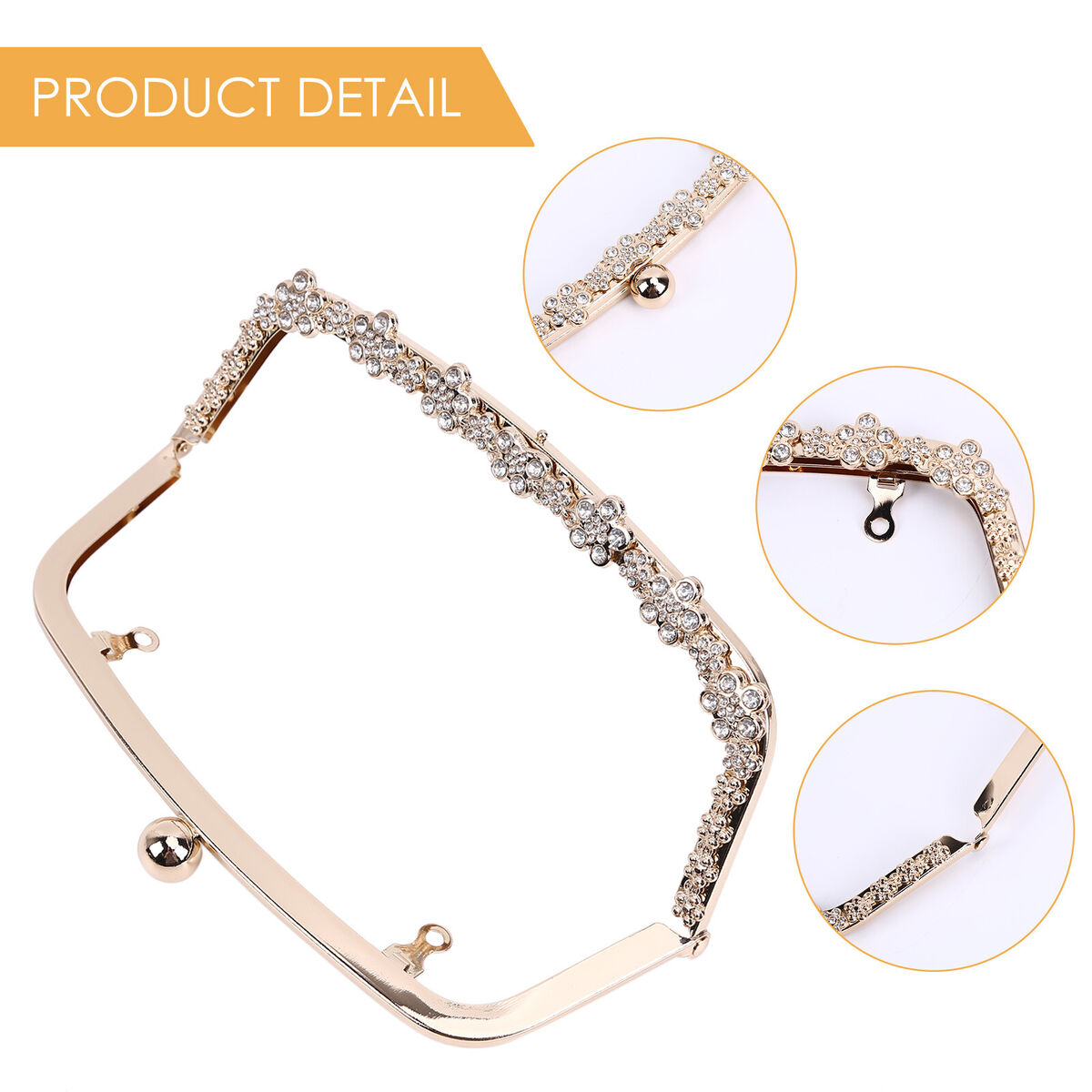 2pcs Metal Purse Frame Coin Bag Clasp Lock for DIY Craft Diamond Bag Clips
