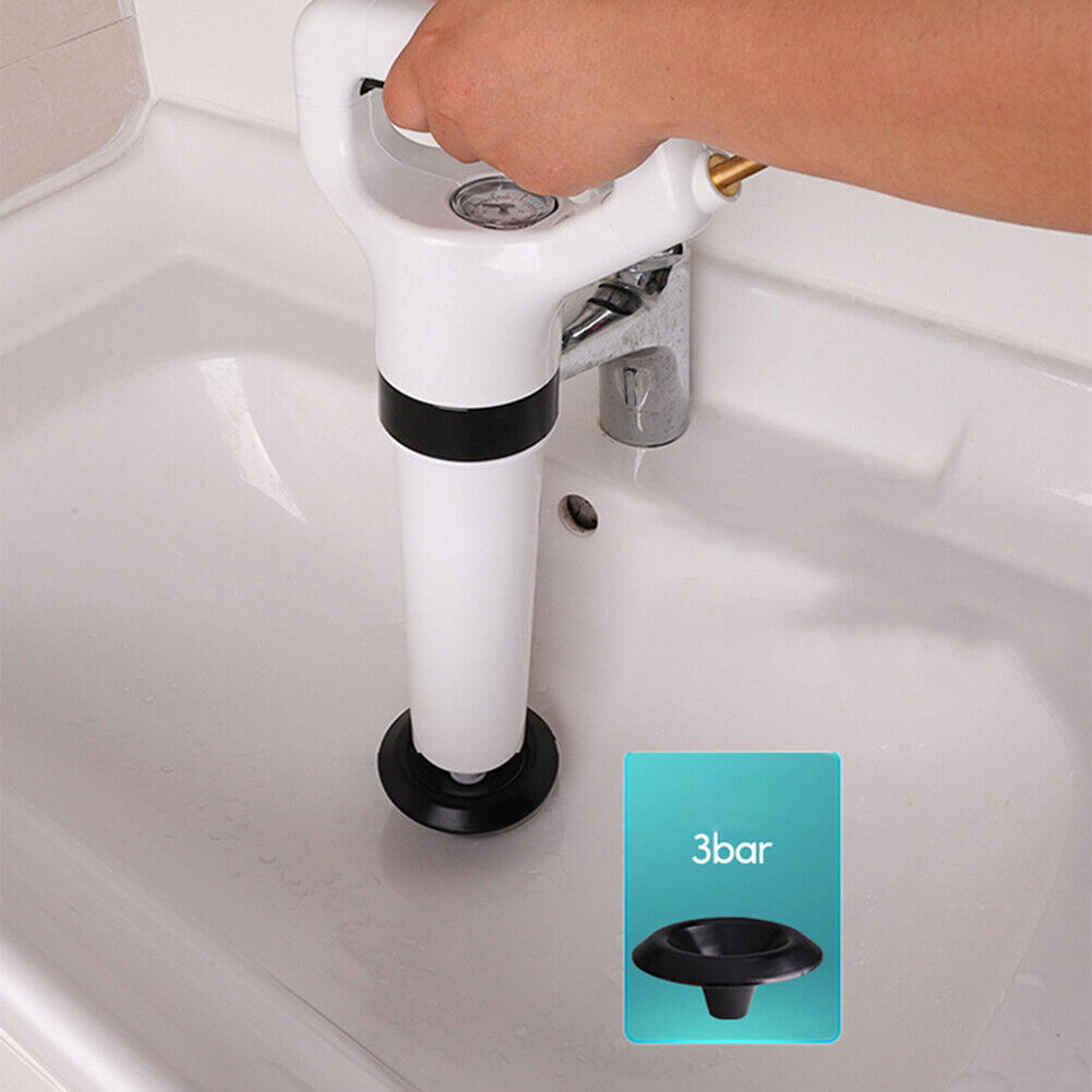 Portable Clogged Remover Toilet Plungers One Shot Floor Air Drain Dredge