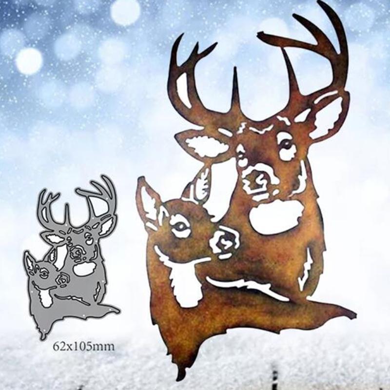 Christmas Elk Metal Cutting Dies Stencil DIY Scrapbooking Album Paper Template