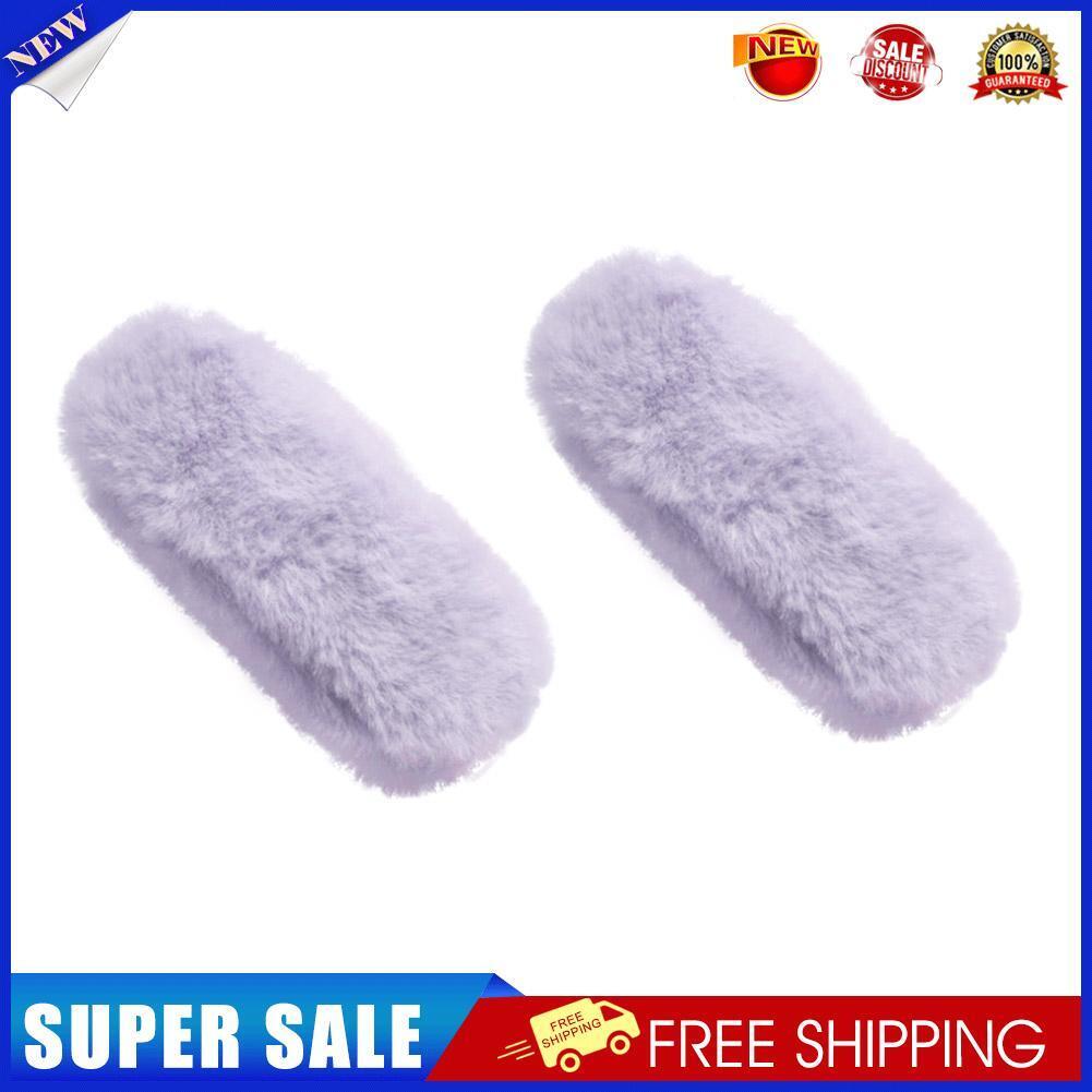 2pcs Plush BB Hair Clips Barrettes Girls Candy Color Hairpin (Light Purple)