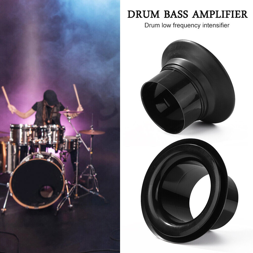 Drum Bottom Microphone Loudspeaker Bass Voice Amplifier Percussion (Black)
