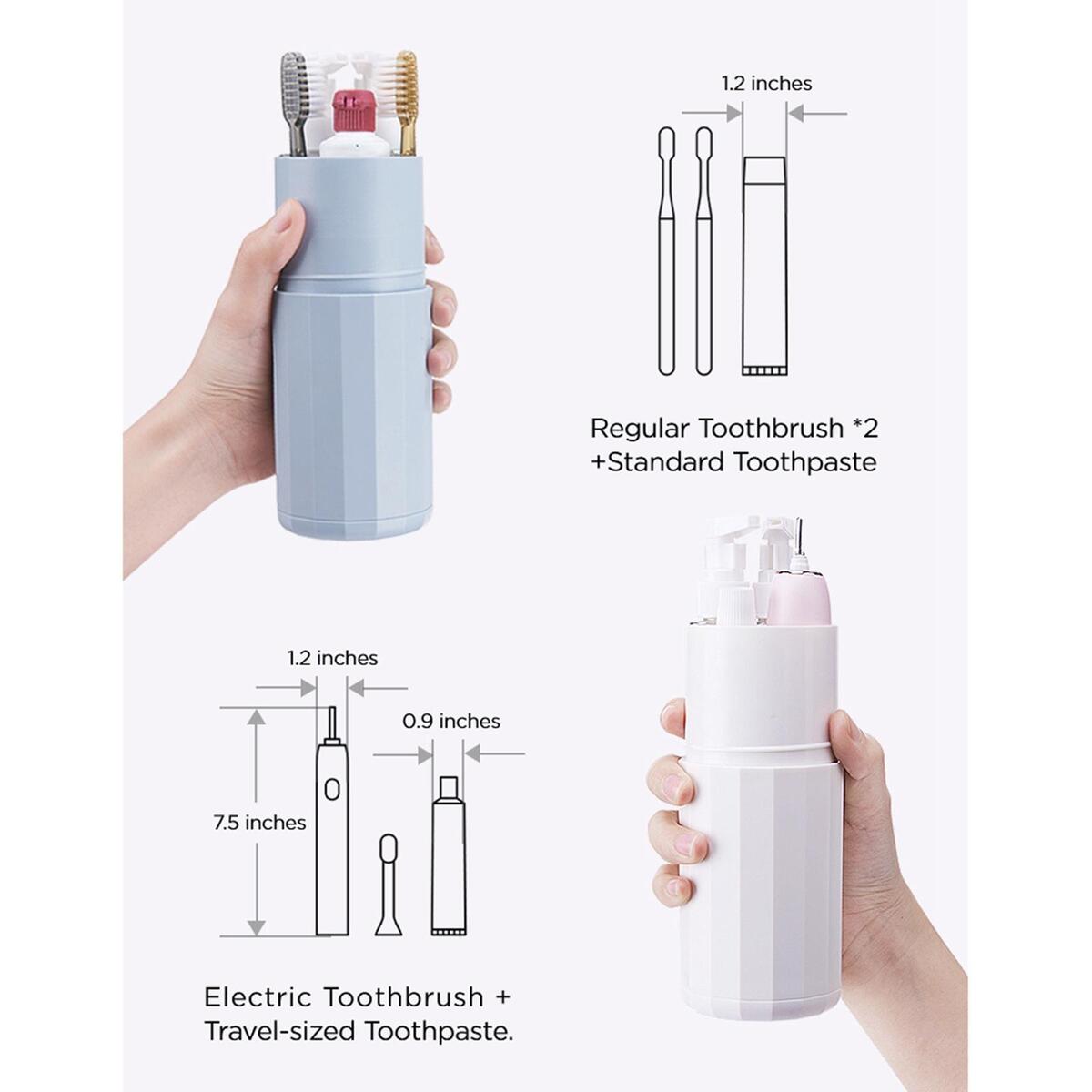 Travel Toothbrush Case 3-division Design Protect Holder Conditioner Business