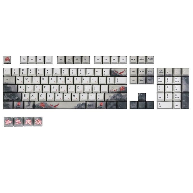 5 Sides Dye-Sublimation OEM PBT Keycaps Lucky Koi Nobori Carp Keyboard Keycaps