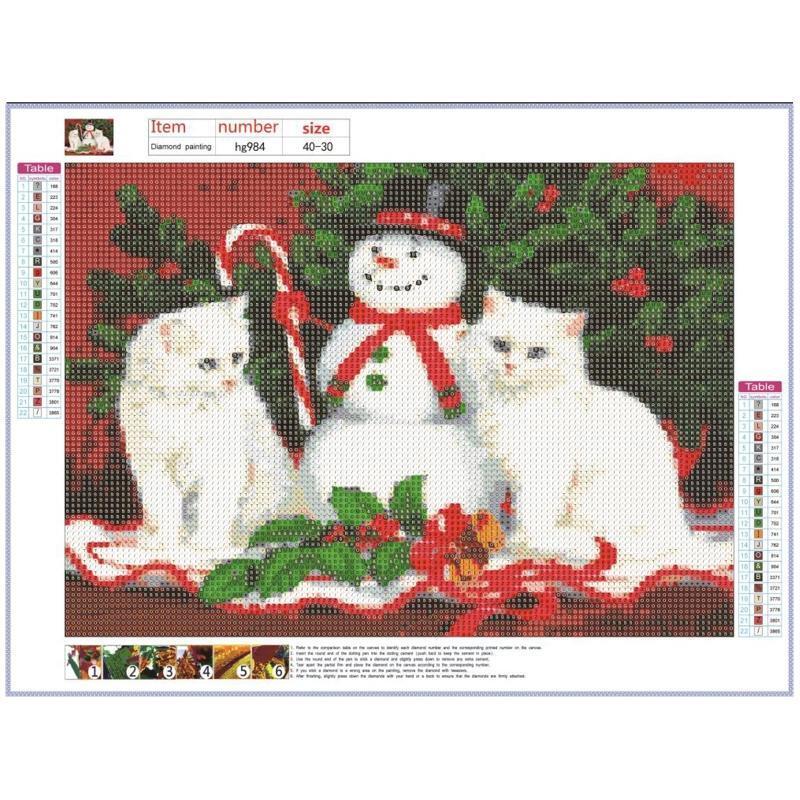 4 Sets Christmas Snowman 5D Full Drill Diamond Painting Embroidery Cross Stitch