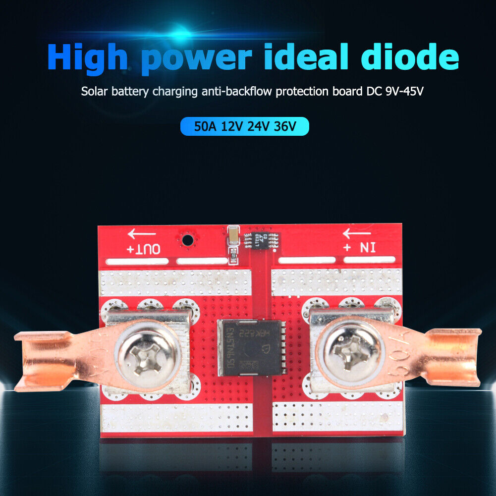 50A 12V 24V 36V Ideal Diode Controller Solar Anti-backflow Protection Board
