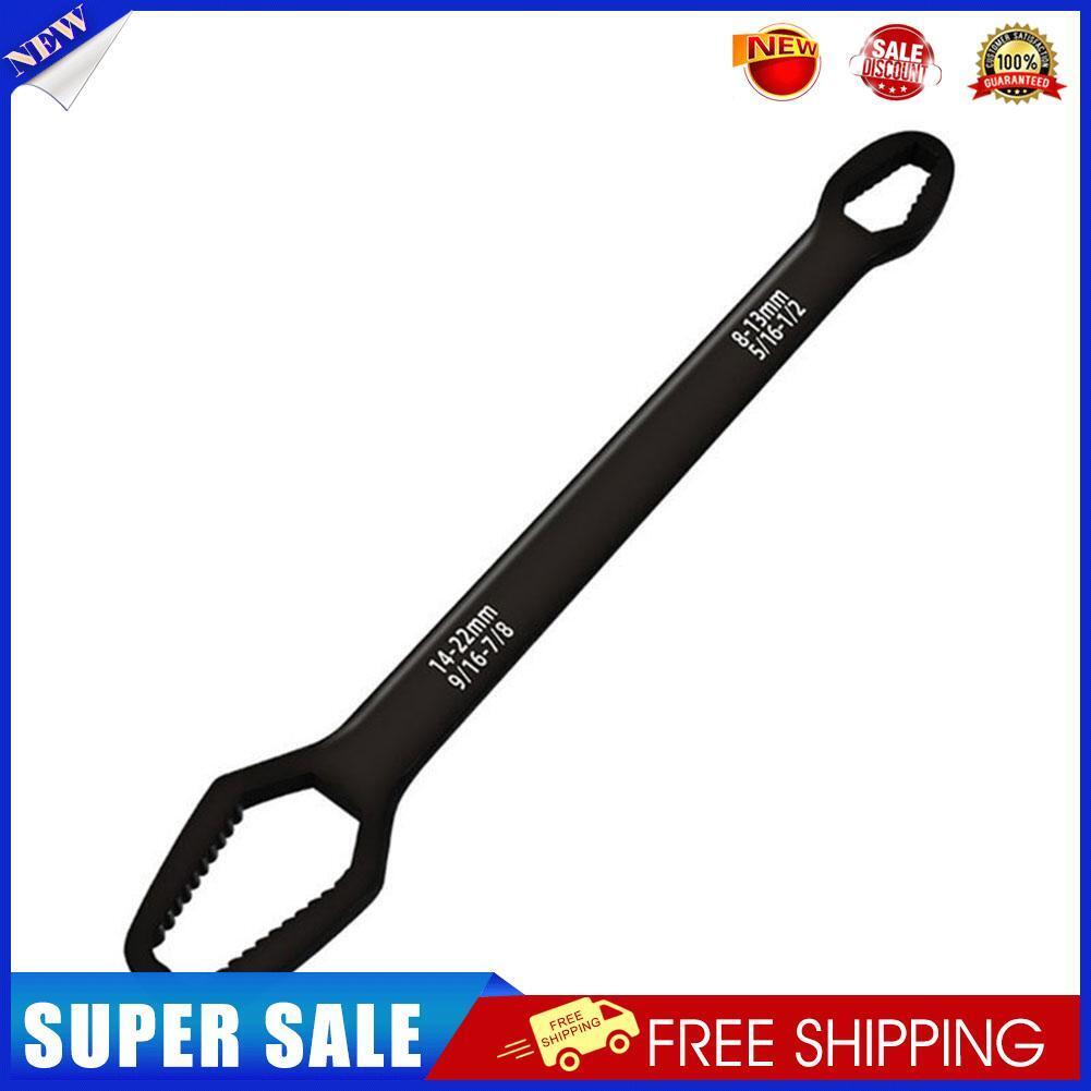 8-22mm Universal Torx Wrench Self-tightening Double-head Spanner (Black S)