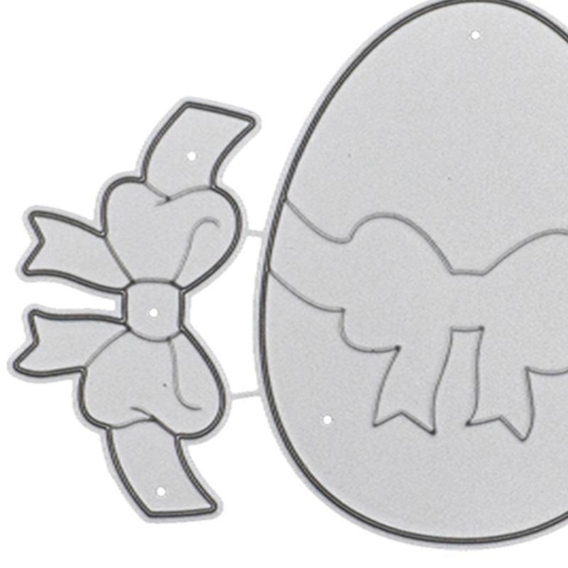 Easter Egg with Bowknot Cutting Dies Stencil DIY Scrapbook Paper Card Template