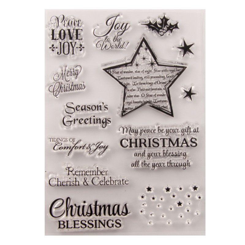 Christmas Star Silicone Clear Stamp Handmade Card Albums Crafts Supplies Present
