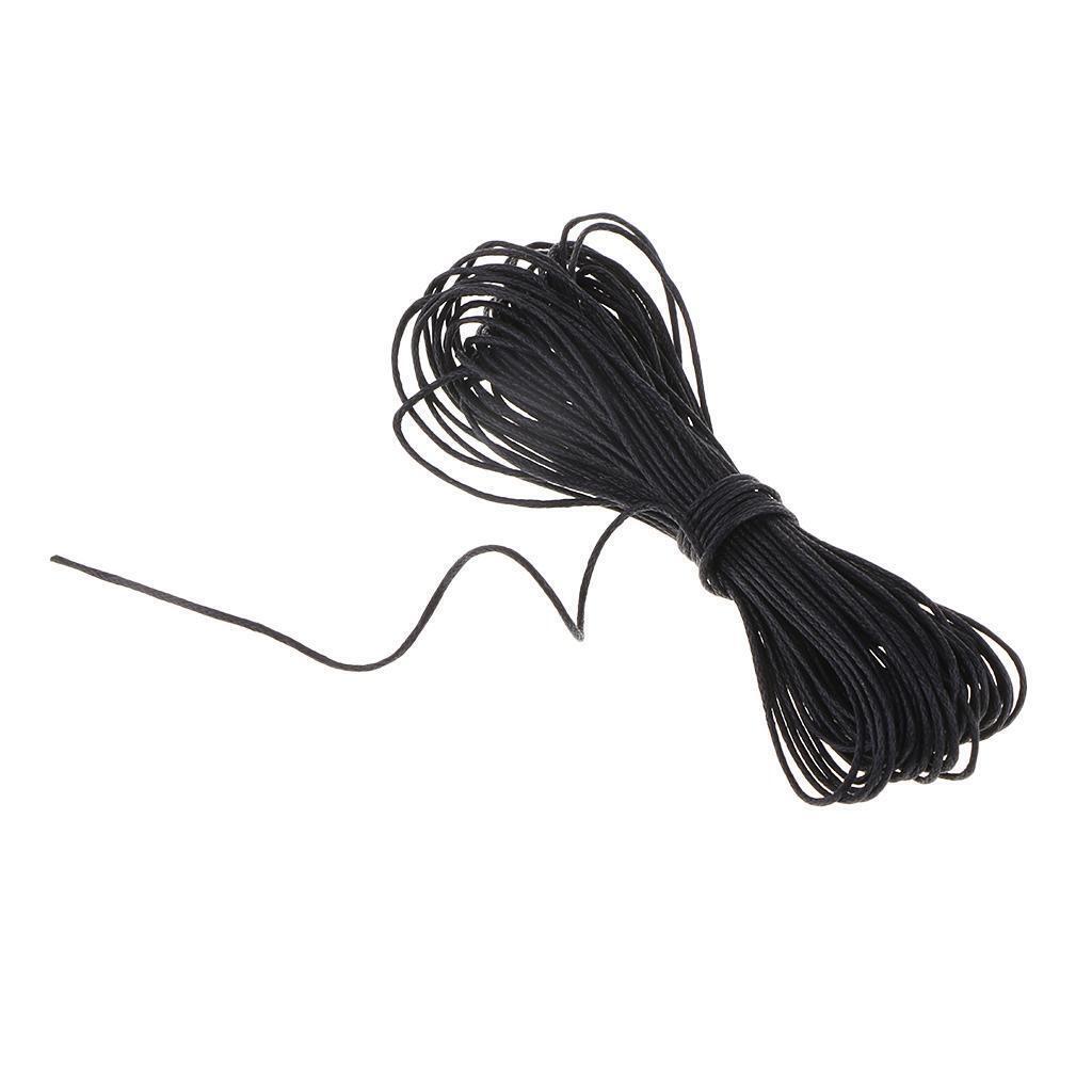 30M Waxed Cotton Cord Necklace Beads String for DIY Jewelry Making Black 1mm