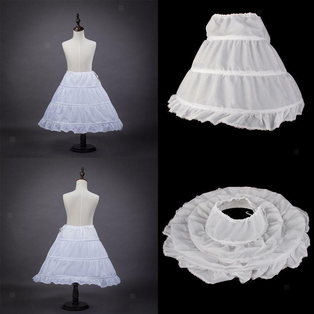 Lovely Flower Girl Kids A-Line Crinoline Petticoat Skirt Underskirt Age 2-14