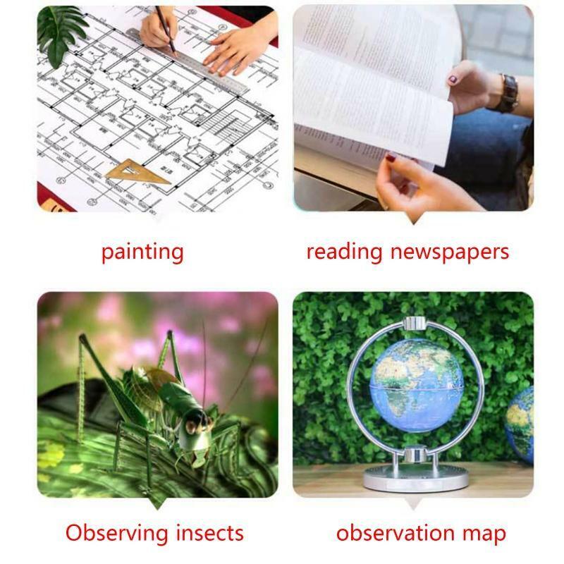 Handheld Reading Magnifier 105mm Magnify Glasses Lens Non-Slip Soft Handle Gift