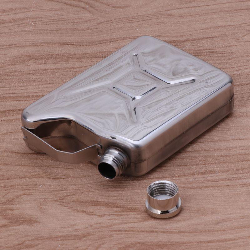 5oz Stainless Steel Jerry Can Hip Flask Liquor Whisky Pocket Bottle Men Gift
