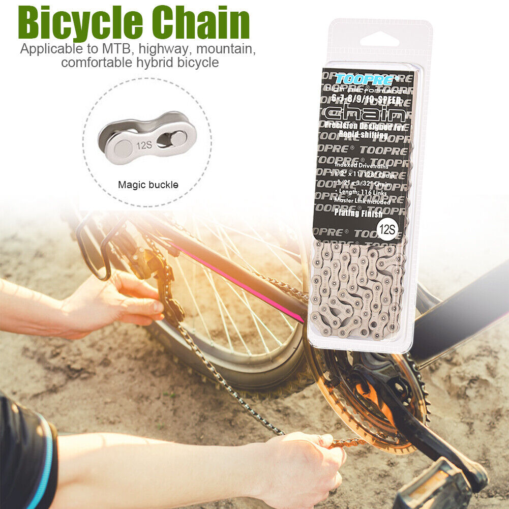 Carbon Steel 12-Speed 116-Link Bike Chain Wear-Resistant Cycling Chains