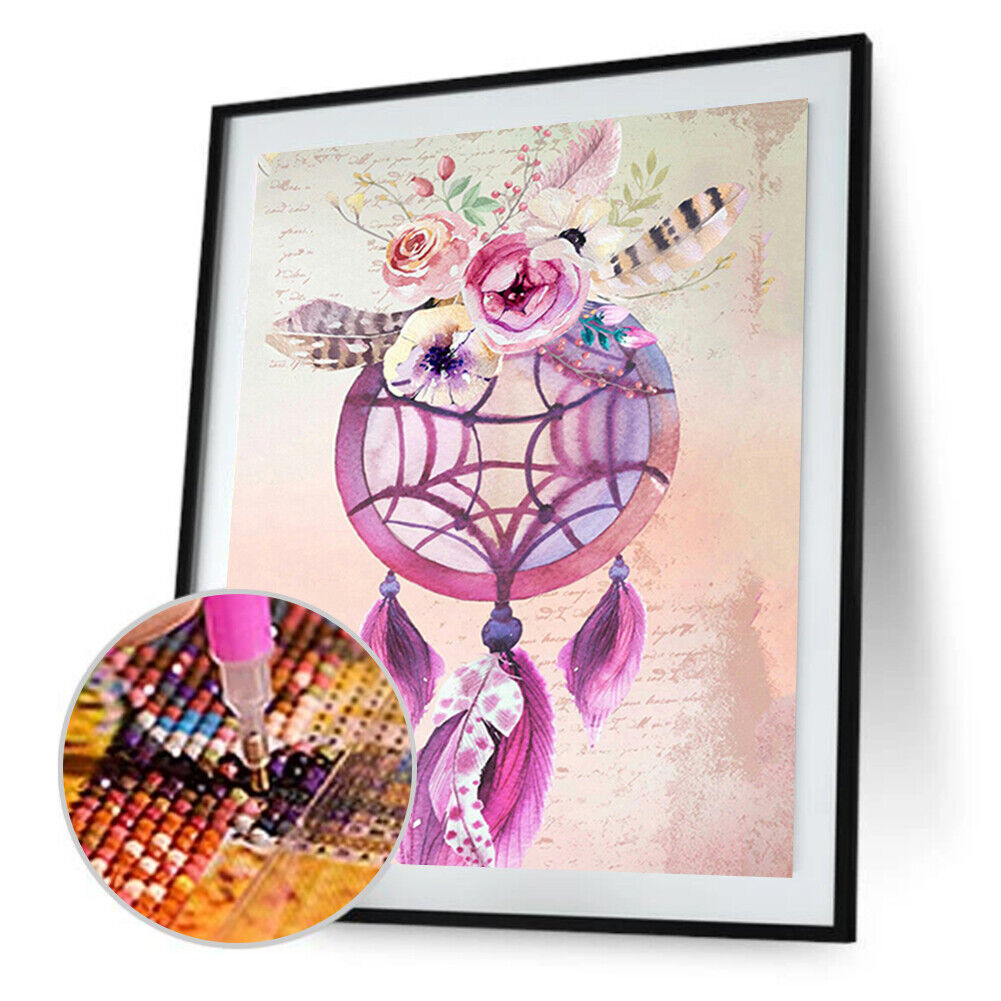 Flower Dream Catcher Round DIY Diamond Painting Embroidery Cross Stitch