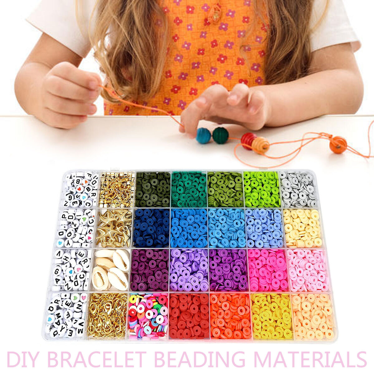 Bracelet Making Beads Kit Colorful Mixed Letter Loose Beads DIY Jewelry Set