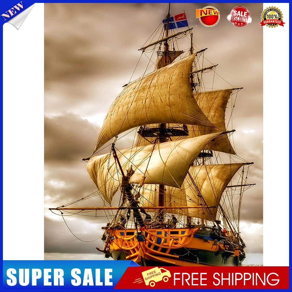 5D DIY Diamond Painting Ship Full Round Drill Mosaic Picture Kit Wall Arts