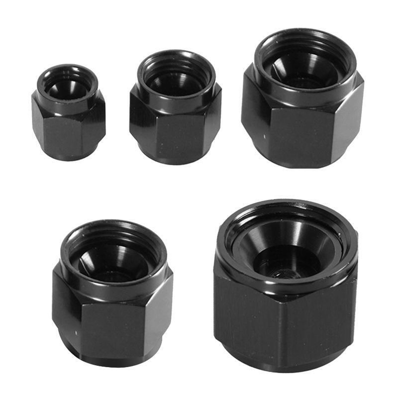 5Pcs Female AN Flare Fitting Cap AN4/AN6/AN8/AN10/AN12 Block Off Black Aluminum