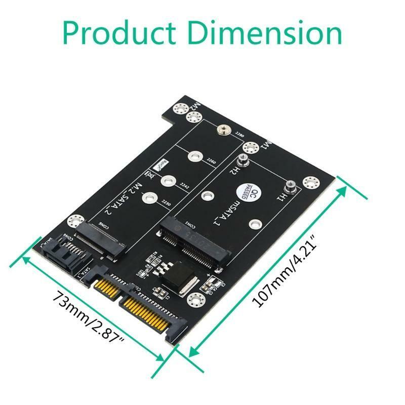 MSATA or M.2 to Dual Sata 3.0 Adapter Board 2-in-1 NGFF or mSATA Converter Kit