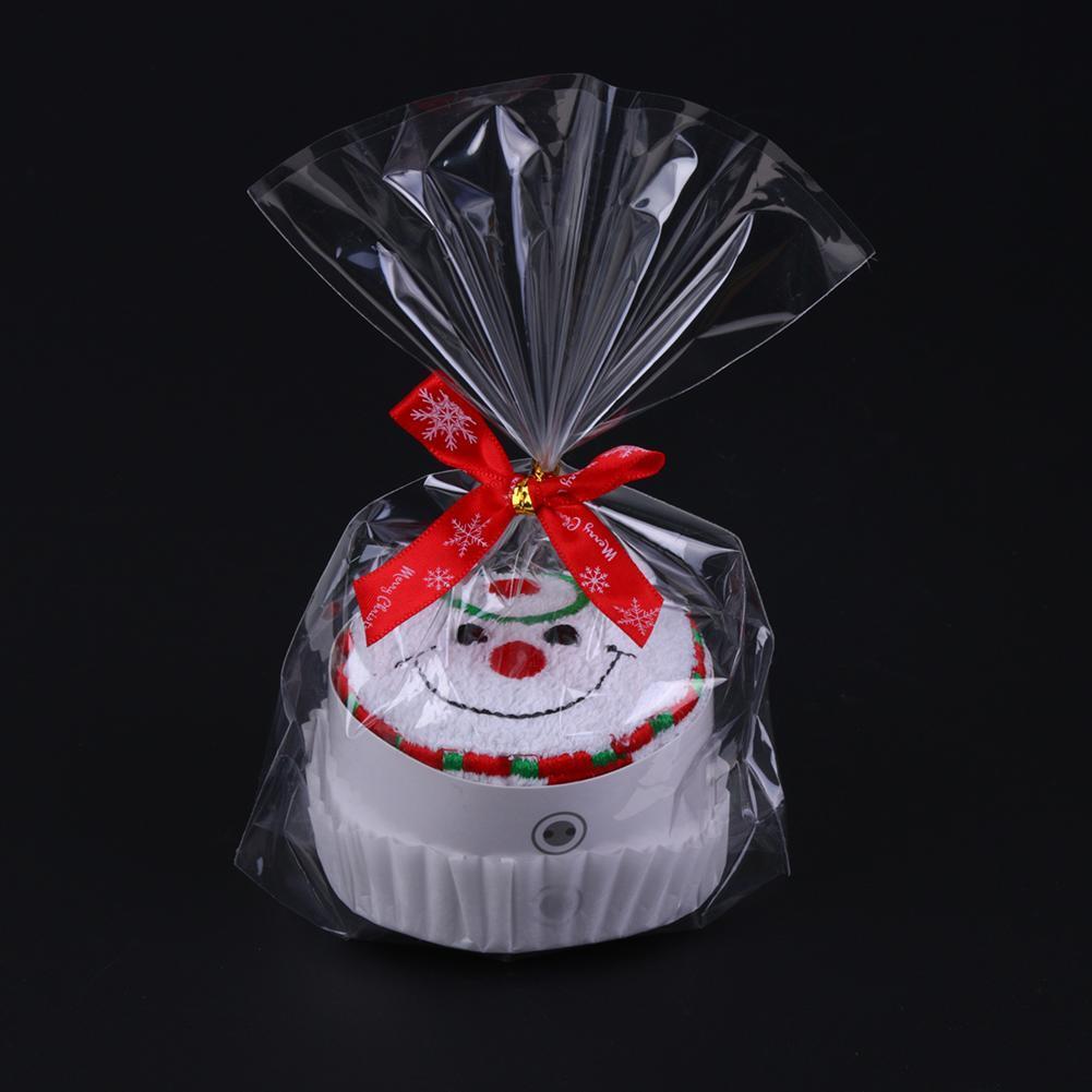 Christmas Cupcake Cotton Towels Xmas Gifts 30x30cm(Snowman)