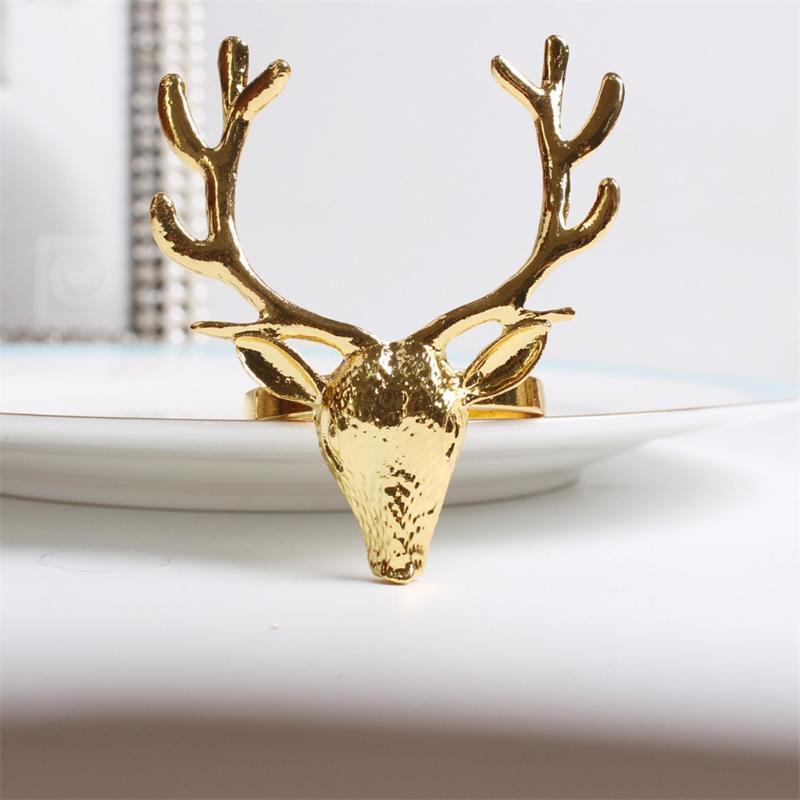 6 Pieces Simple Deer Head Napkin Ring Buckle Holder Home Hotel Wedding Party