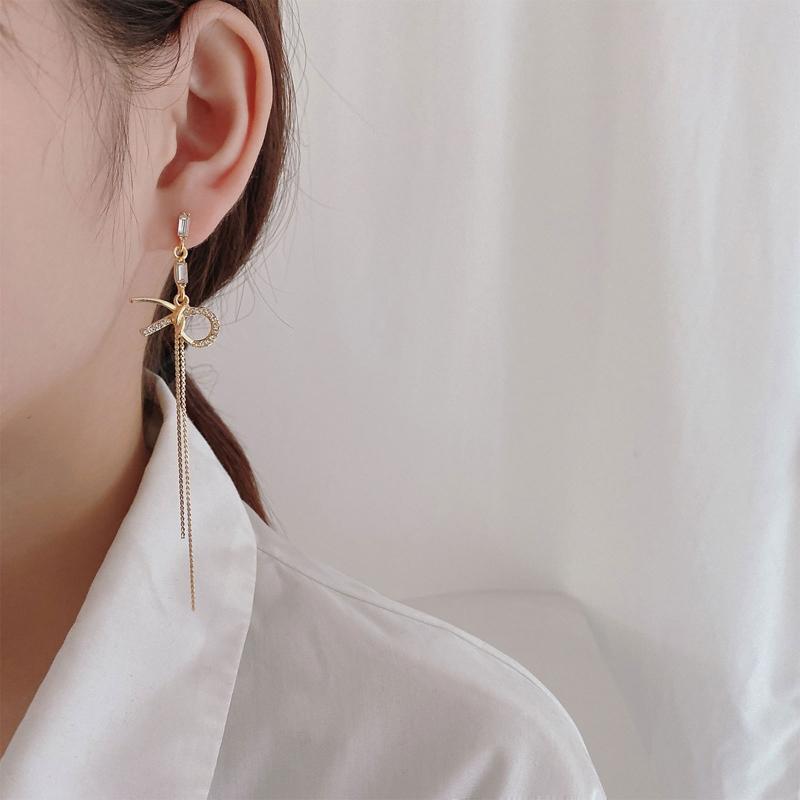 2 Pcs Long Tassel Dangle Drop Earrings Trendy Fashion Jewelry for Women Lady