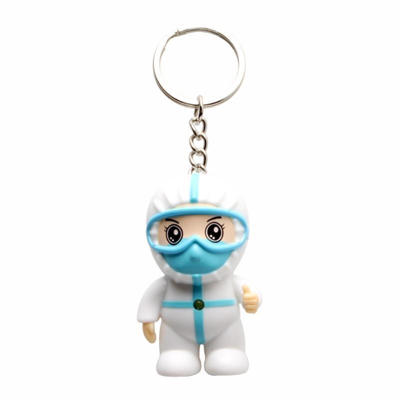 LED Pendant Jewelry Key Chain Pendant Decorations Luminous Cartoon Nurse Keyring