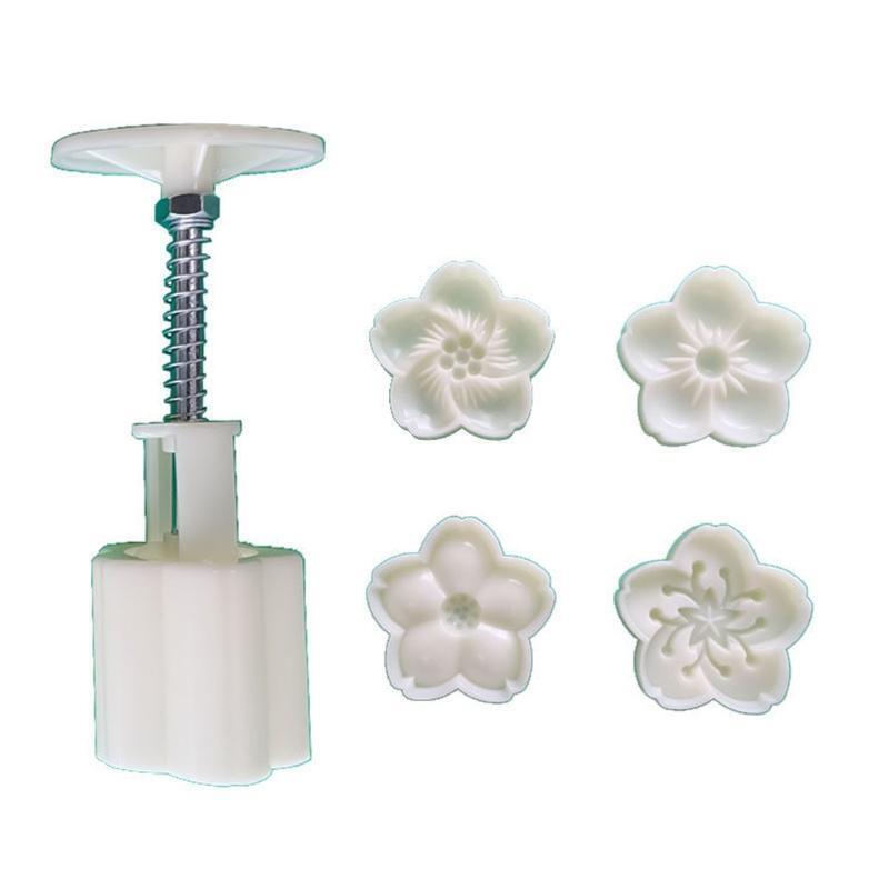 Baking Decorating Mooncake Mould With 4 Pcs Flower Mode Pattern Bath Bombs Gift