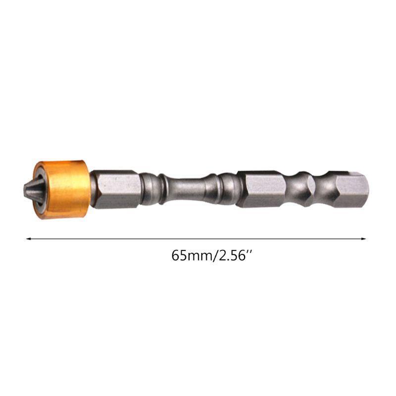 10 Pcs Strong Magnetic PH2 Screwdriver Bit Set 65mm Yellow Aluminum Ring Bits
