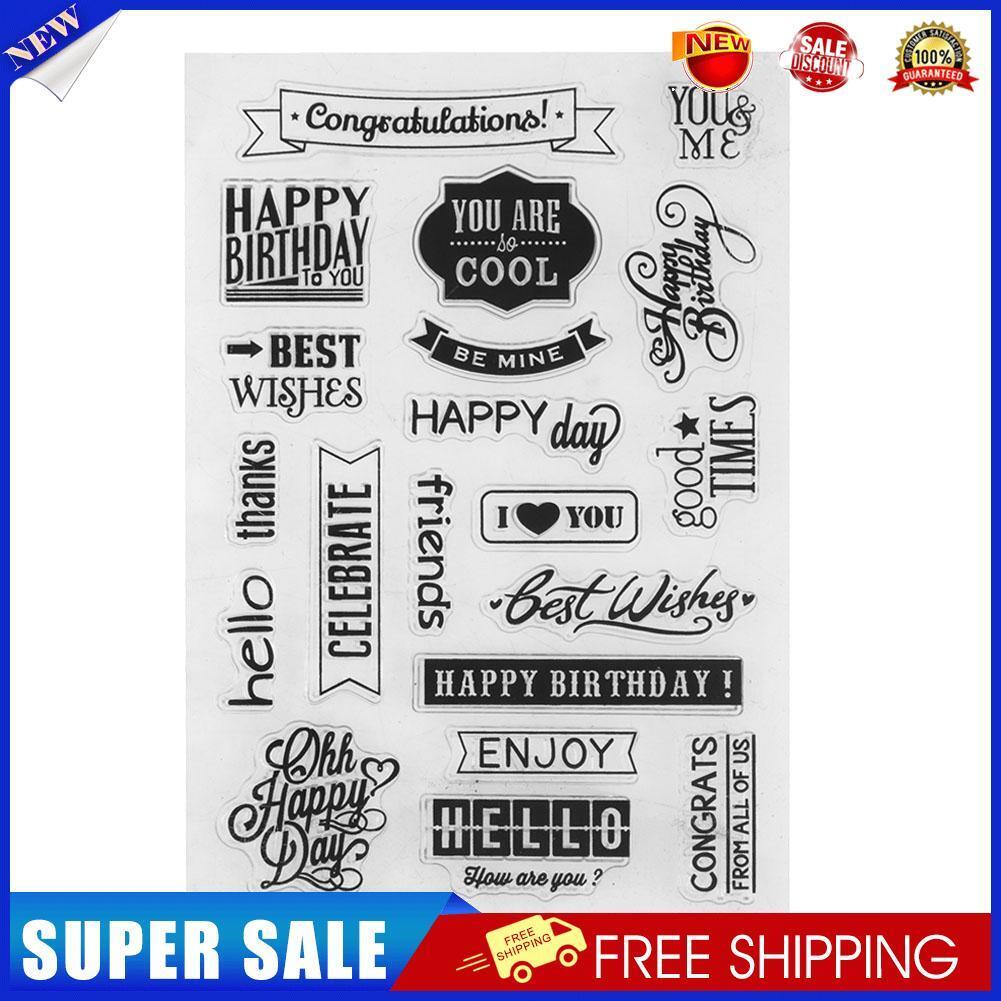 Silicone Transparent Clear Stamp Seal DIY Happy Birthday Scrapbooking Decor
