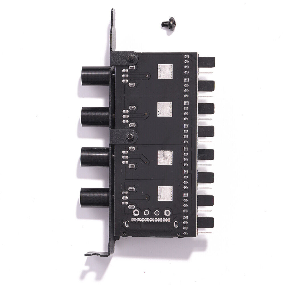 12V Computer Case Fan Hub Regulator 8 Way 4 Knob SATA/3Pin Speed Controller