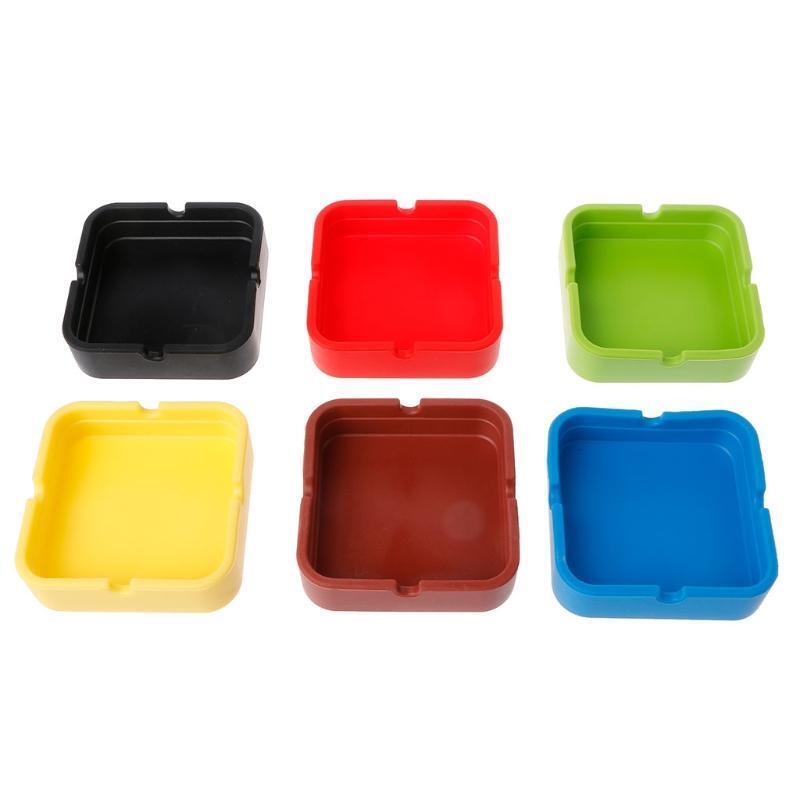 Square Silicone Ashtray Shatterproof Cigar Ash Storage Case Portable Easy Clean