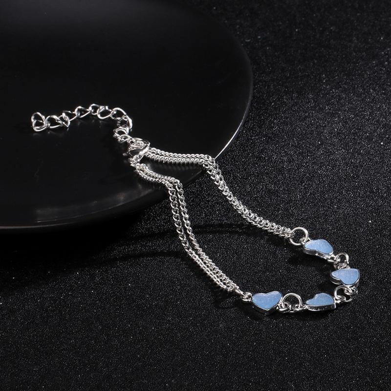 Elegant Luminous Heart Bracelet Anklets Adjustable Jewelry for Family Friends