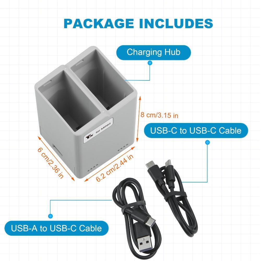 Two-Way Charging Hub Battery Charging Butler Battery Charger For DJI Mini 3 Pro